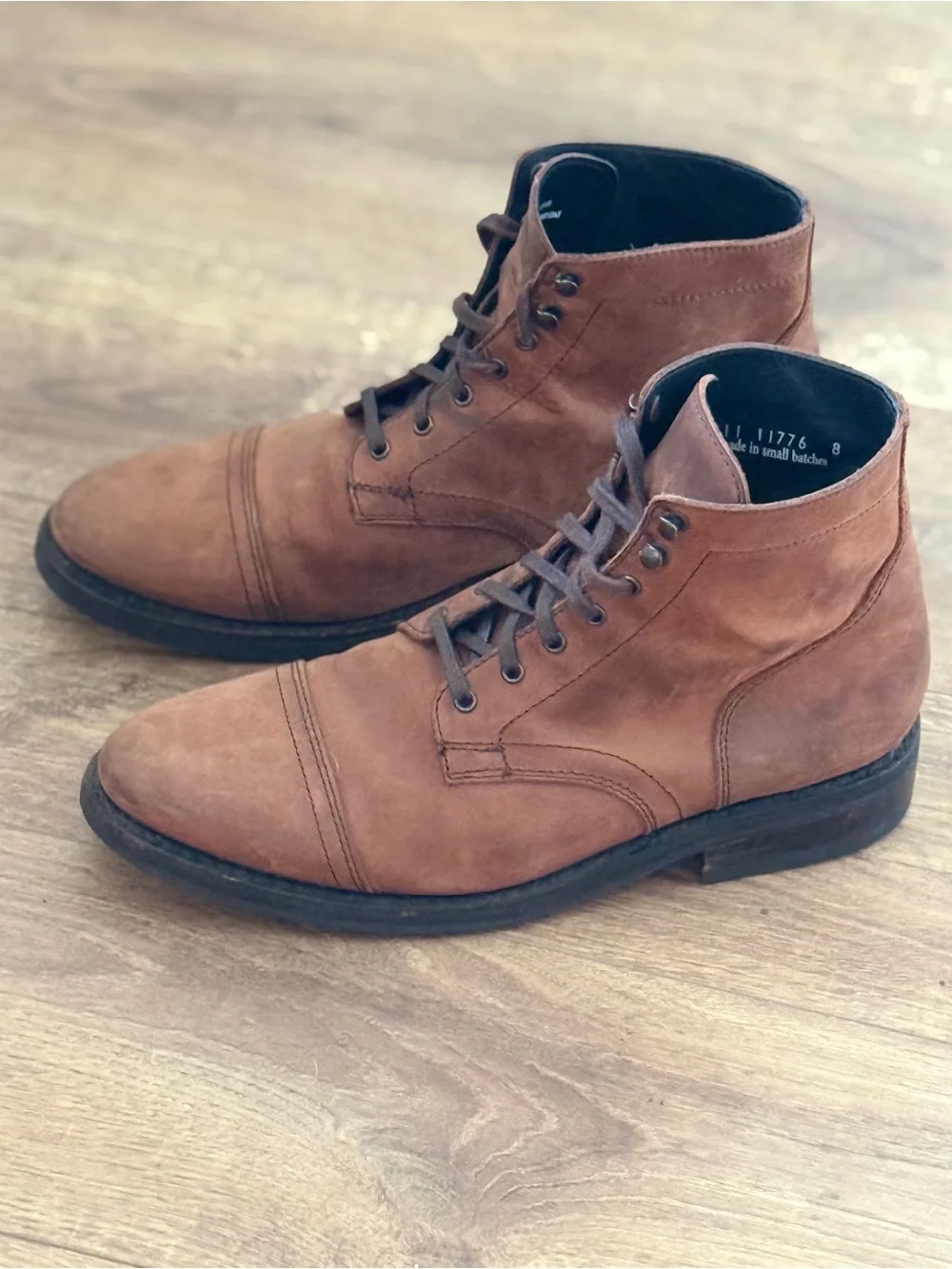 Thursday Captain Boots Men 10.5 Terracotta Brown Leather Cap Toe Lace Up